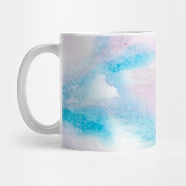 Watercolor abstract turquoise blue pink purple by artsytee